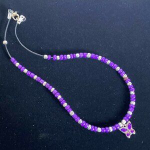 Butterfly Birthstone Choker February